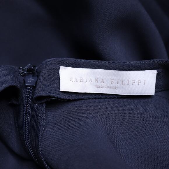 FABIANA FILIPPI Asymmetrical Short Sleeves Midi Dress Ash Blue Women's XL - Picture 8 of 10